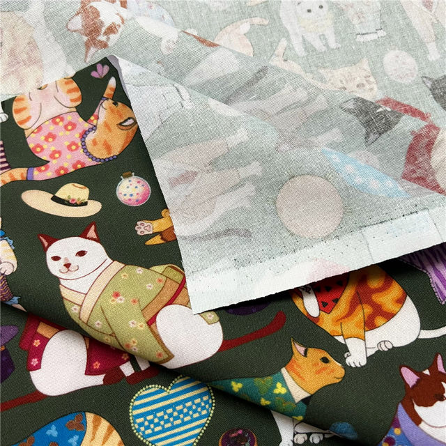 Baumwollstoff FÃ¼r Patchworkdecke Mode Kleidung Katze Druck 100 - Main Image
