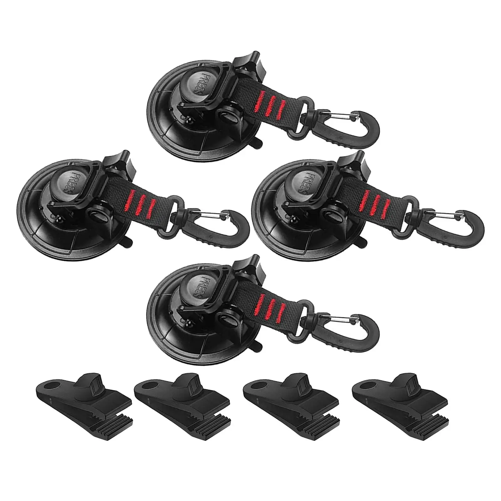 4Pcs Suction Cup Anchor Suction Cups with Hooks for Awning Boat Camping Tarp