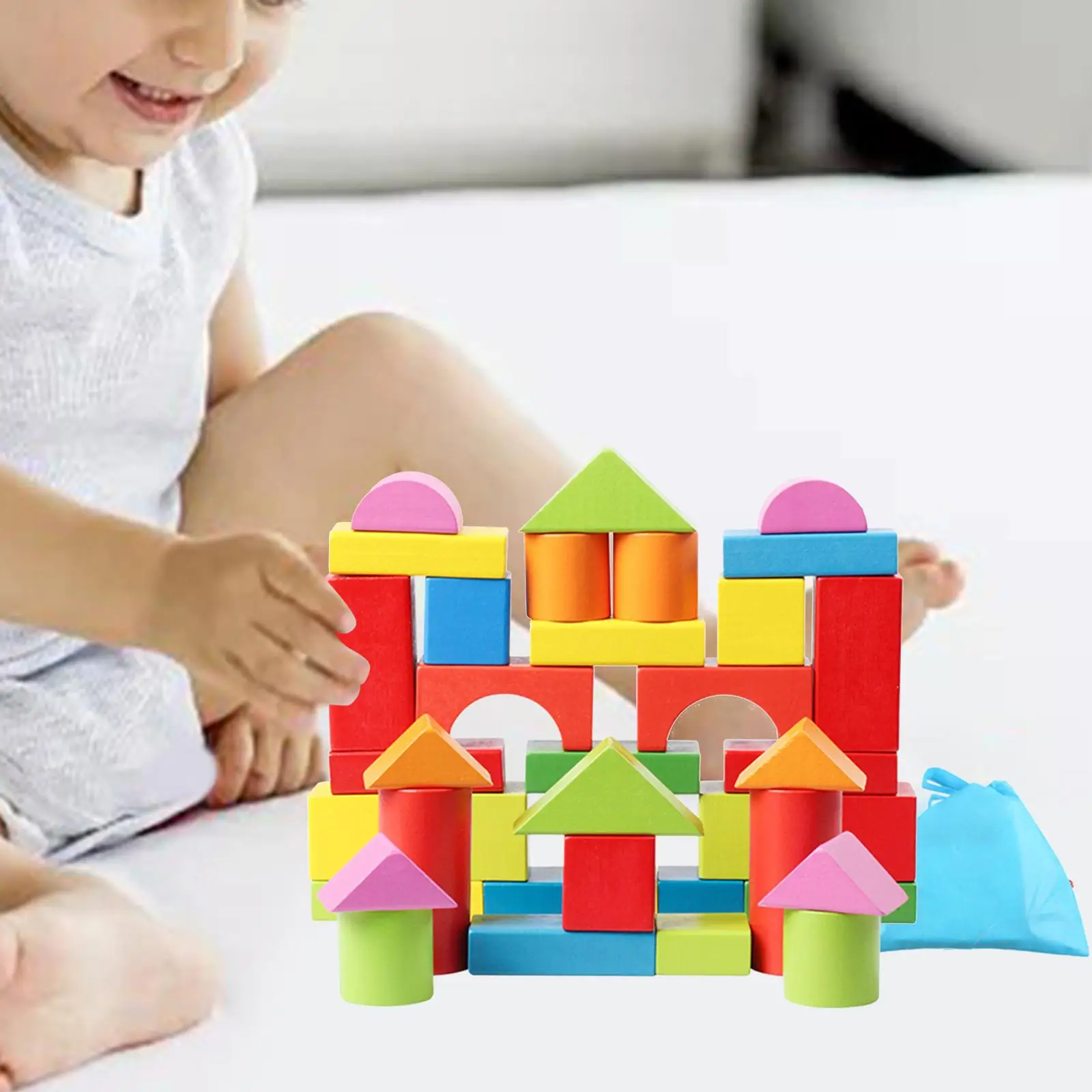 40Pcs Wooden Building Blocks Early Educational for Boys Children Gifts