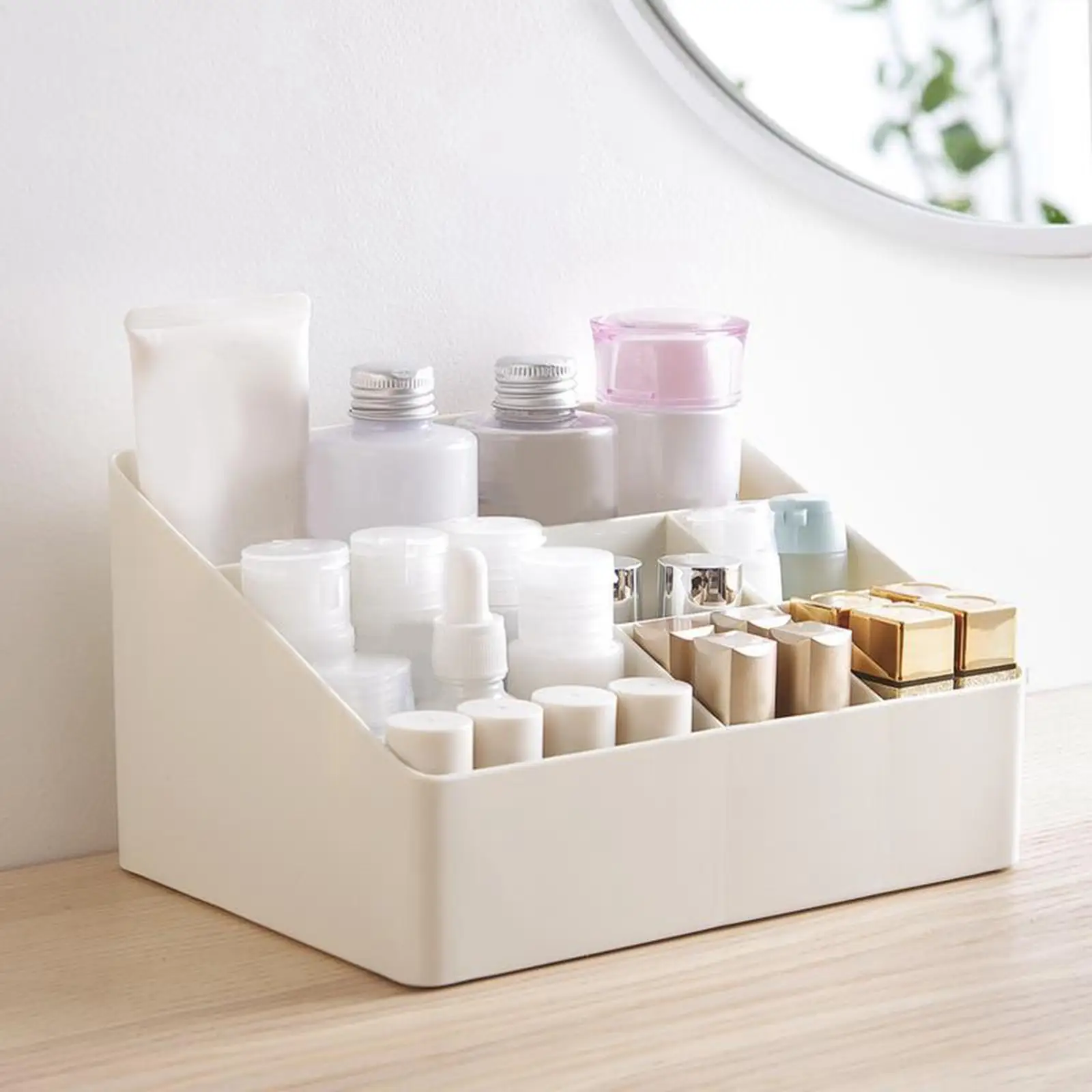 Cosmetic Storage Box Skin Care Shelf Multi Function Large Capacity Makeup Desk Organizer Container for Bathroom Home Nail Polish