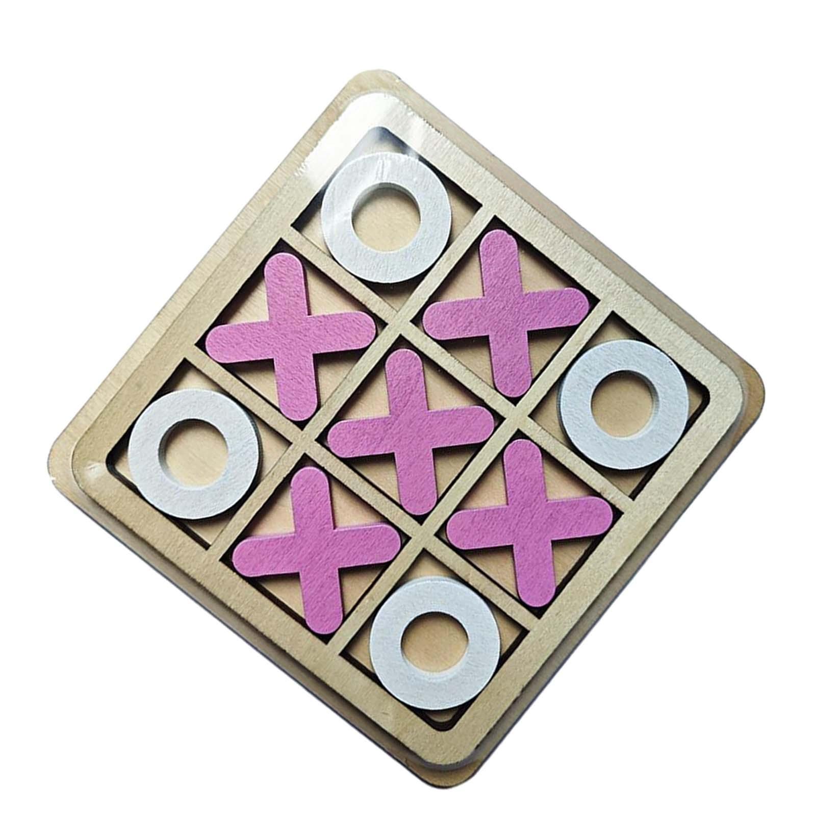 Wood Tic TAC Toe Game Set Parent Child Interaction Brain Teaser