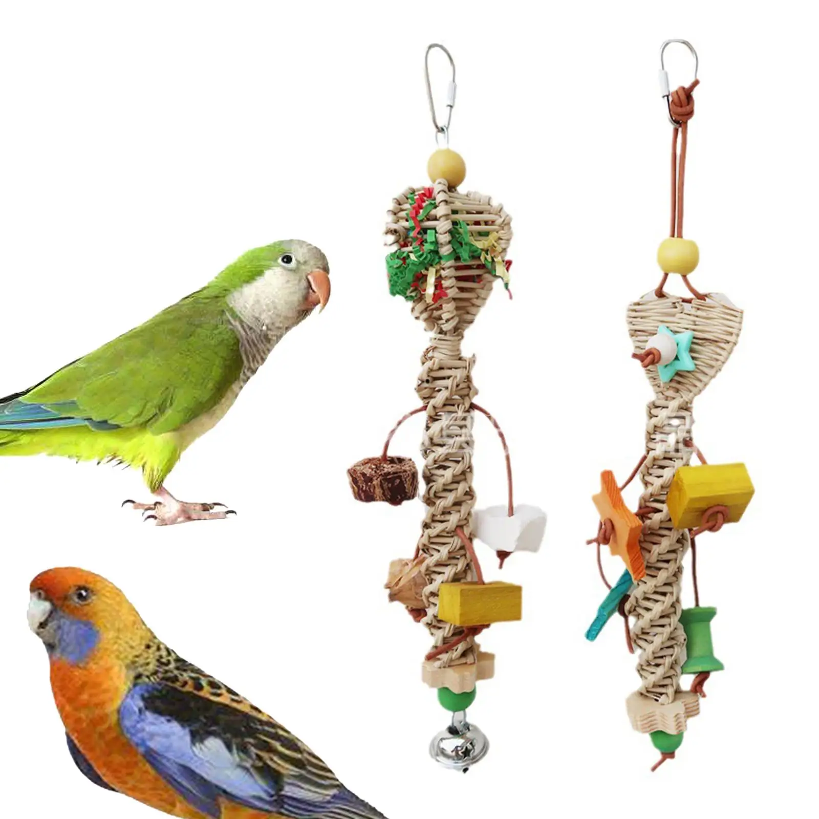 Bird Chewing Toy Handmade Large Parrot Toys for Budgies Macaws Cockatoos