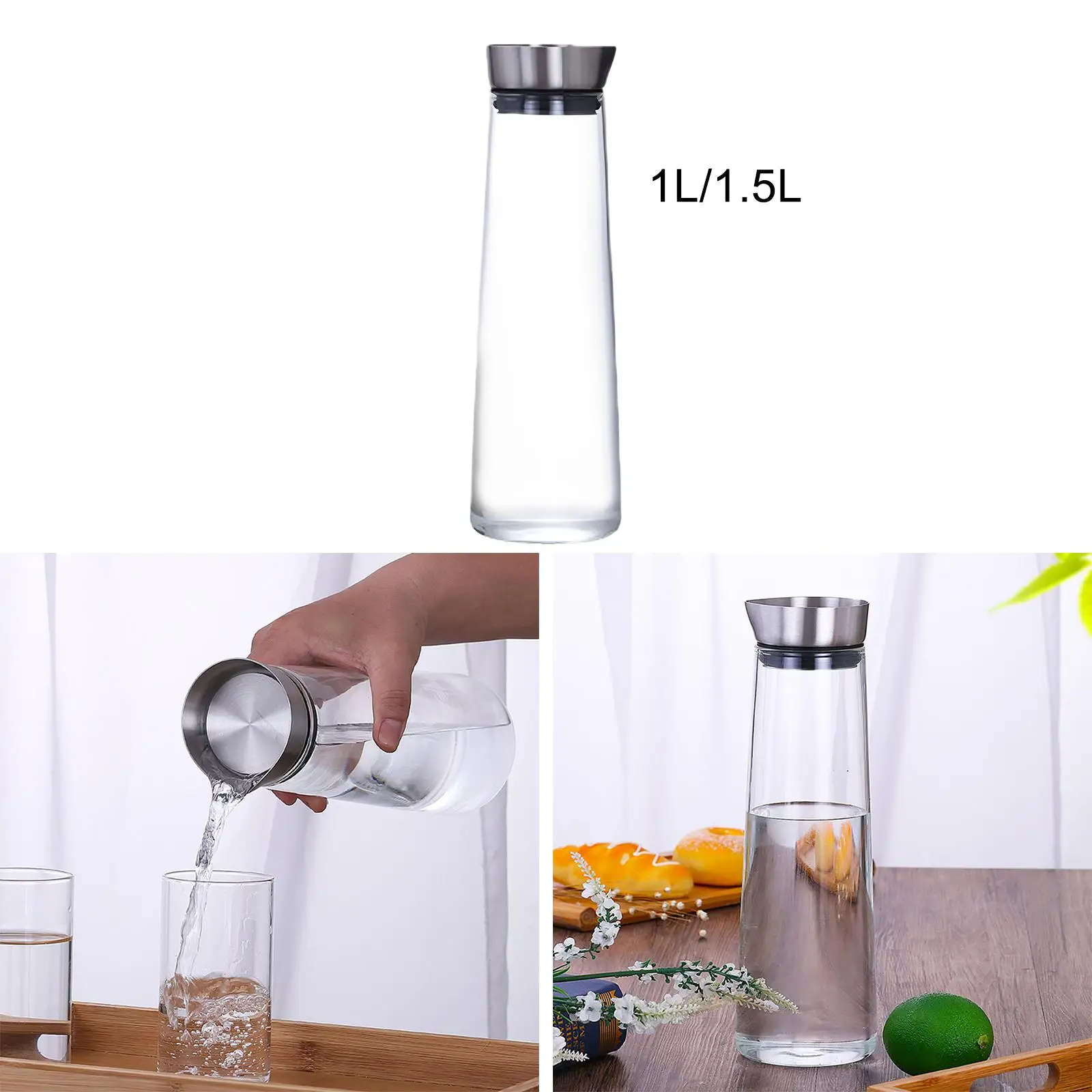 Hot Cold Water Pitcher High Borosilicate Glass Cold Water Jug for Fruit Tea