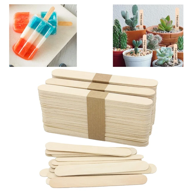 Popsicle Sticks 50Pcs Wooden Craft Ice Cream Stick Ice Lolly