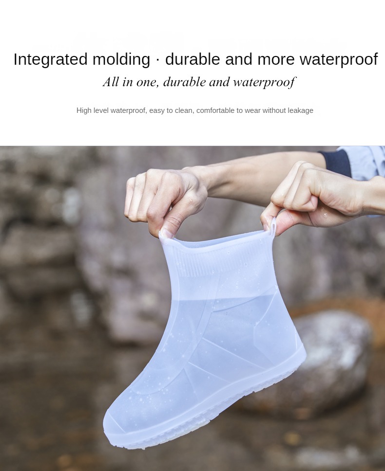 Description Picture 6 of itemWaterproof Silicone Shoe Cover High Top Rain Boots Cover Non-slip Shoes Protector Outdoor Reusable Thickened Footwear Children