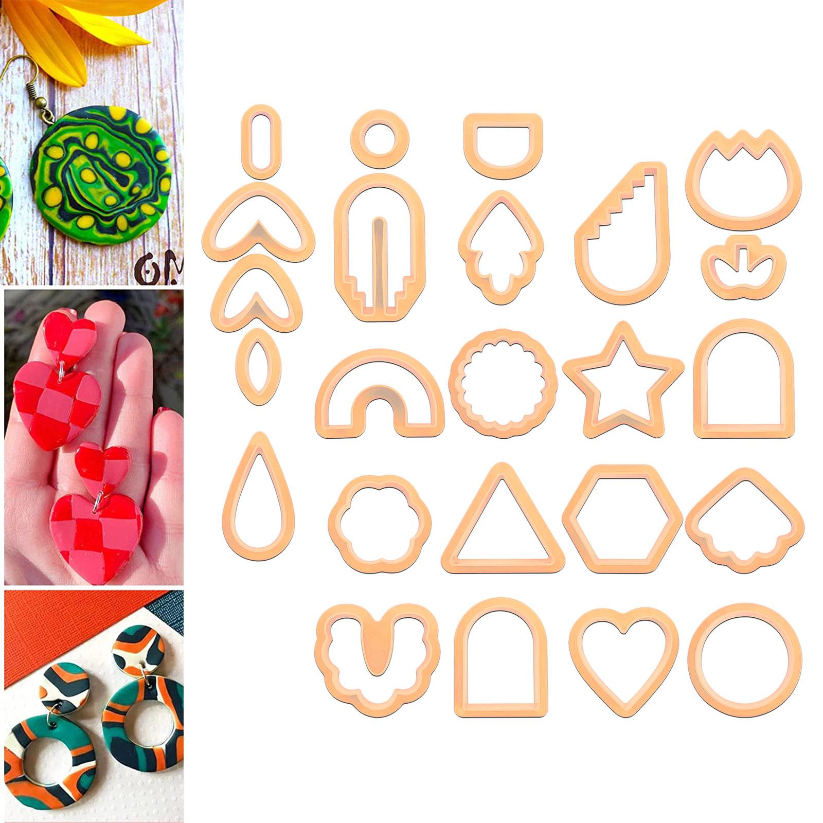 24 Pieces Cutter for Polymer Clay Earrings Different Shape 24 Shapes Geometric Earring Making Kit for Stylish Gift Making