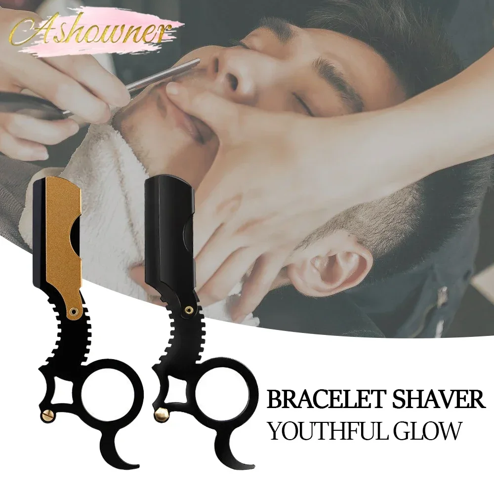 Best of Straight Edge Barber Razor Haircut Beard Eyebrow Shaving Tool Folding Shaving Razor Home Thumb Barber Knife Replaceable Blade Reviews & Tips