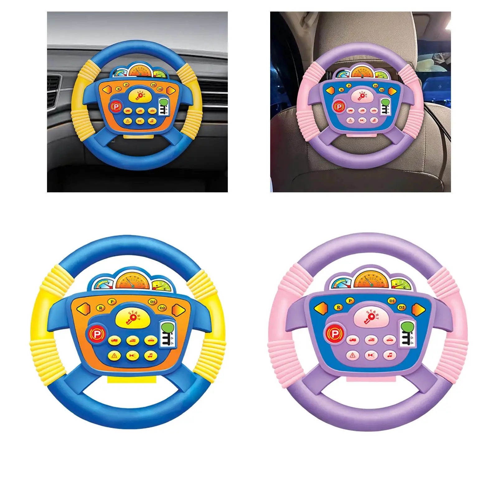 Musical Steering Wheel Toy with Music Pretend Driving Early Educational Toys