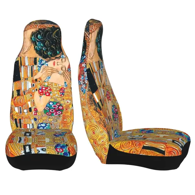 Gustav Klimt The Kiss Front Auto Seat Cover Print Gold Colorful Painting  Art Car Seat Covers Fit Any Truck Van RV SUV 2PC - AliExpress