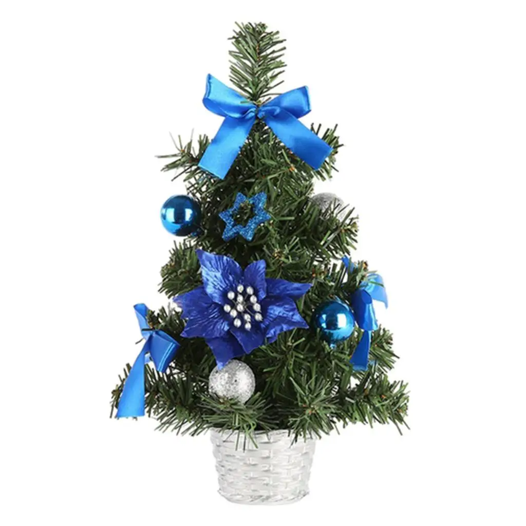 Tabletop Mini Artificial Christmas Tree With Ornaments Festival Decoration