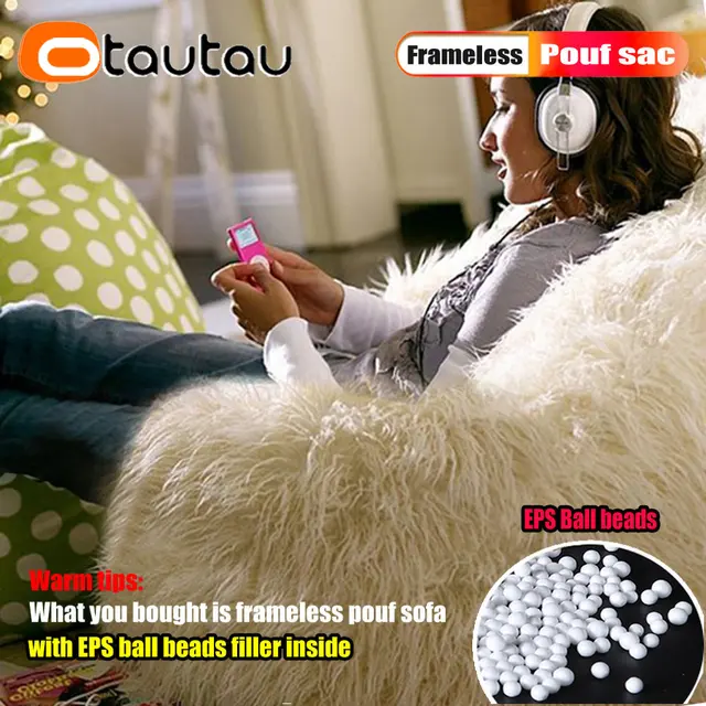 OTAUTAU 25lbs 11kg 500L Shredded Memory Foam Cotton Pouf Filling