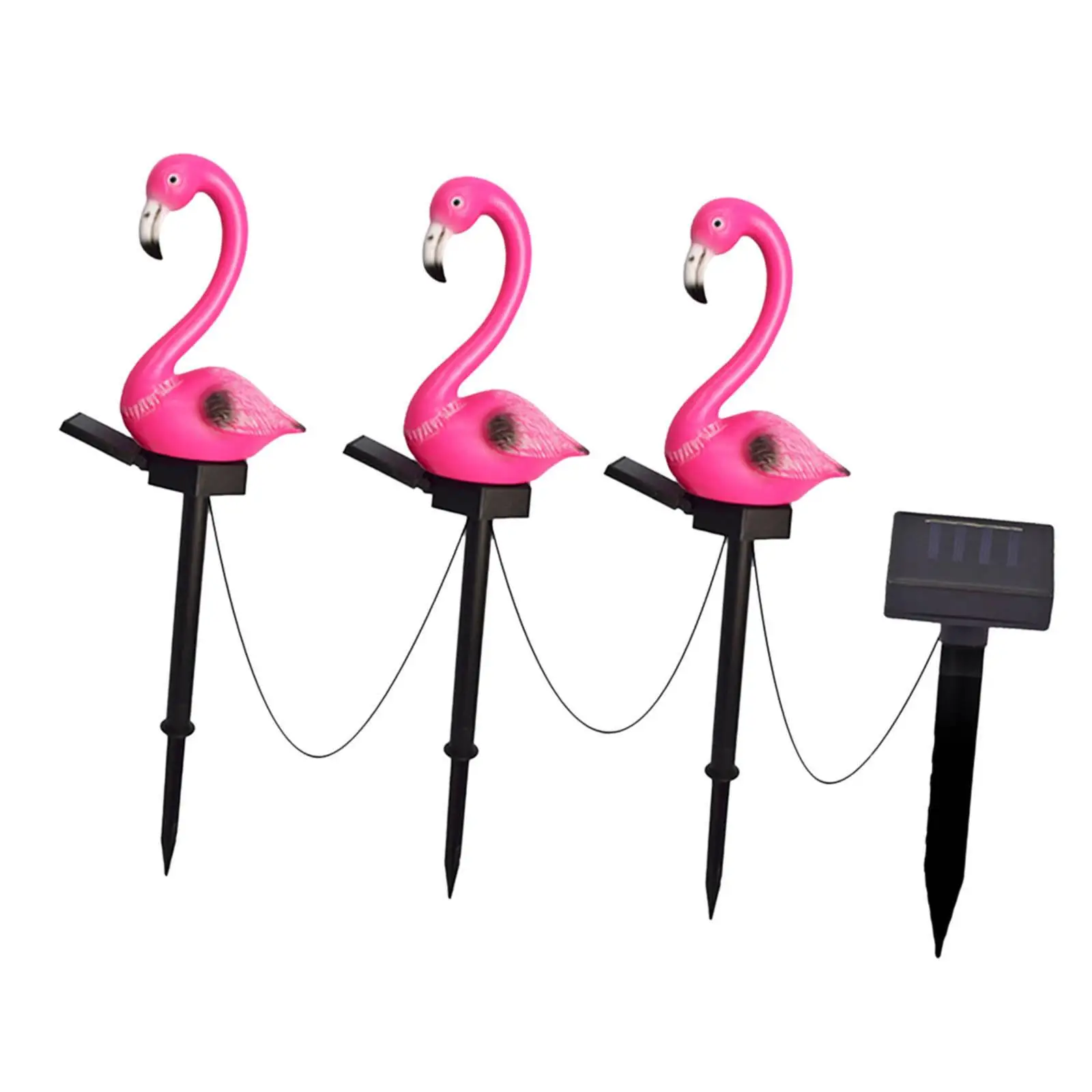 3 Pieces Flamingo Ornaments Landscape Decor Night Lighting Lawn Light Outdoor for Yard