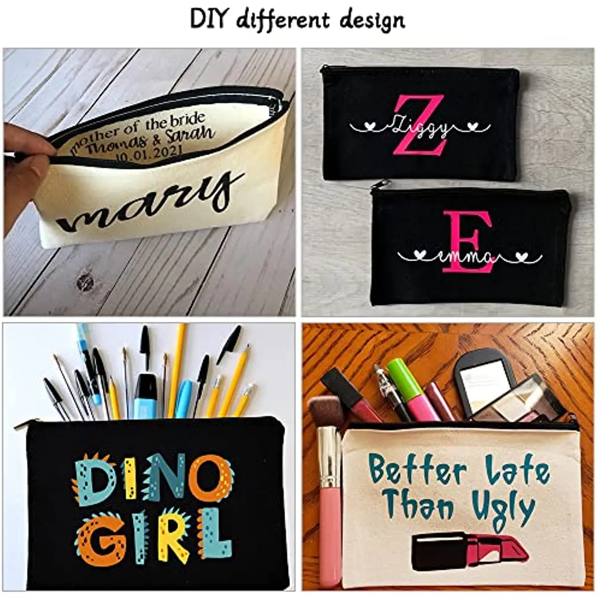 Travel Bag, Pencil Case, Blank DIY Craft, Handmade Gift