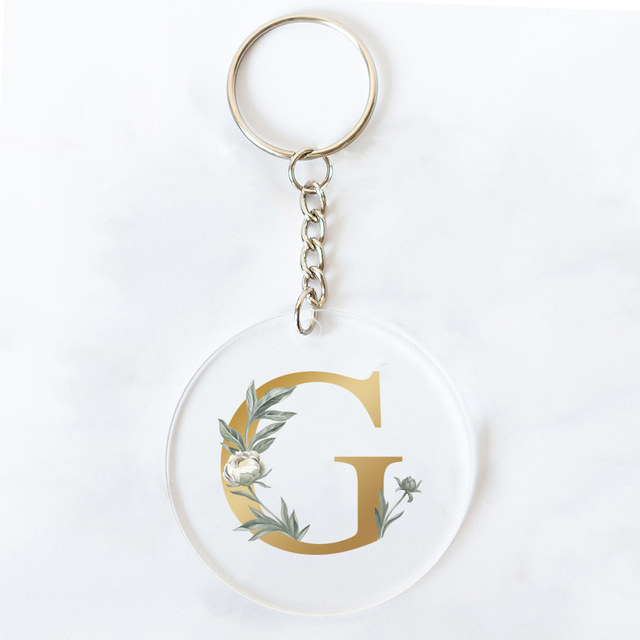 Super Mom & Dad Print Keychain Transparent Circle Keyring Acrylic