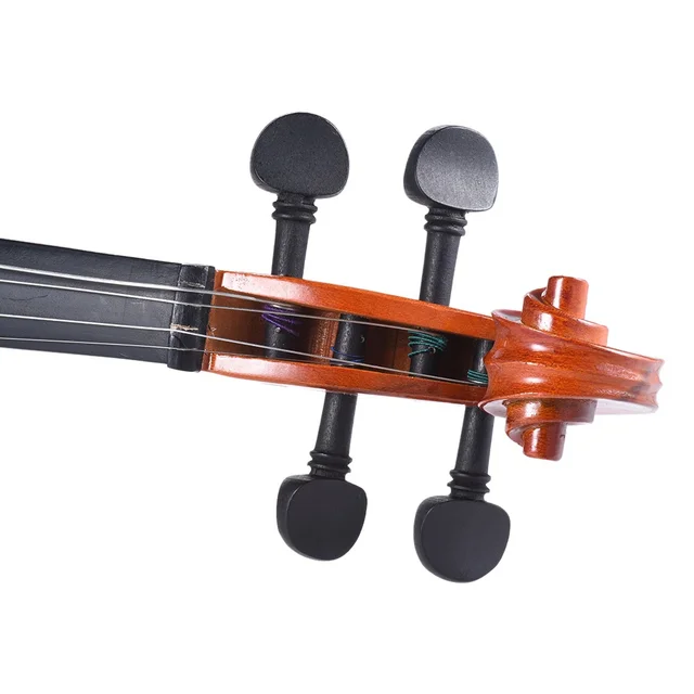 1/8 1/4 1/2 3/4 4/4サイズのバイオリンチューニングペグeBonyウッドチューニングペグ、endpin  fidle弦付きプリーツ曲面ペグボックスチューナーセット