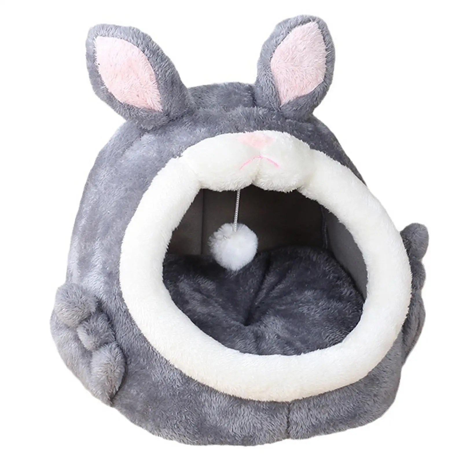 Cats Cave Bed Comfortable with Interactive Ball Toy Pet Bed Washable for Small Dog Small Animal Puppy Indoor Cats Rabbits