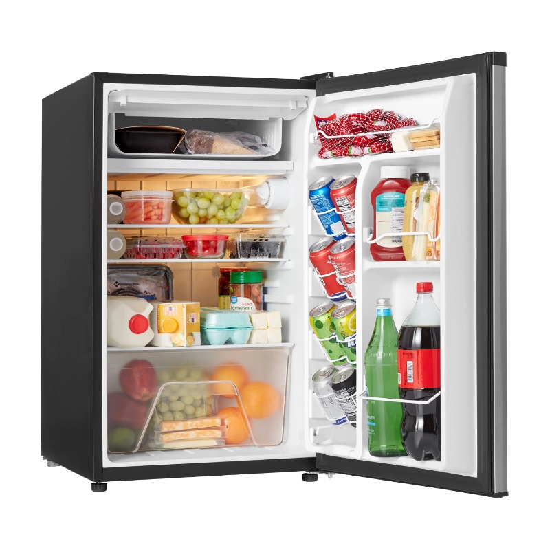 Title 2, 4.3 Cu ft Single Door Mini Fridge, Stainless St...