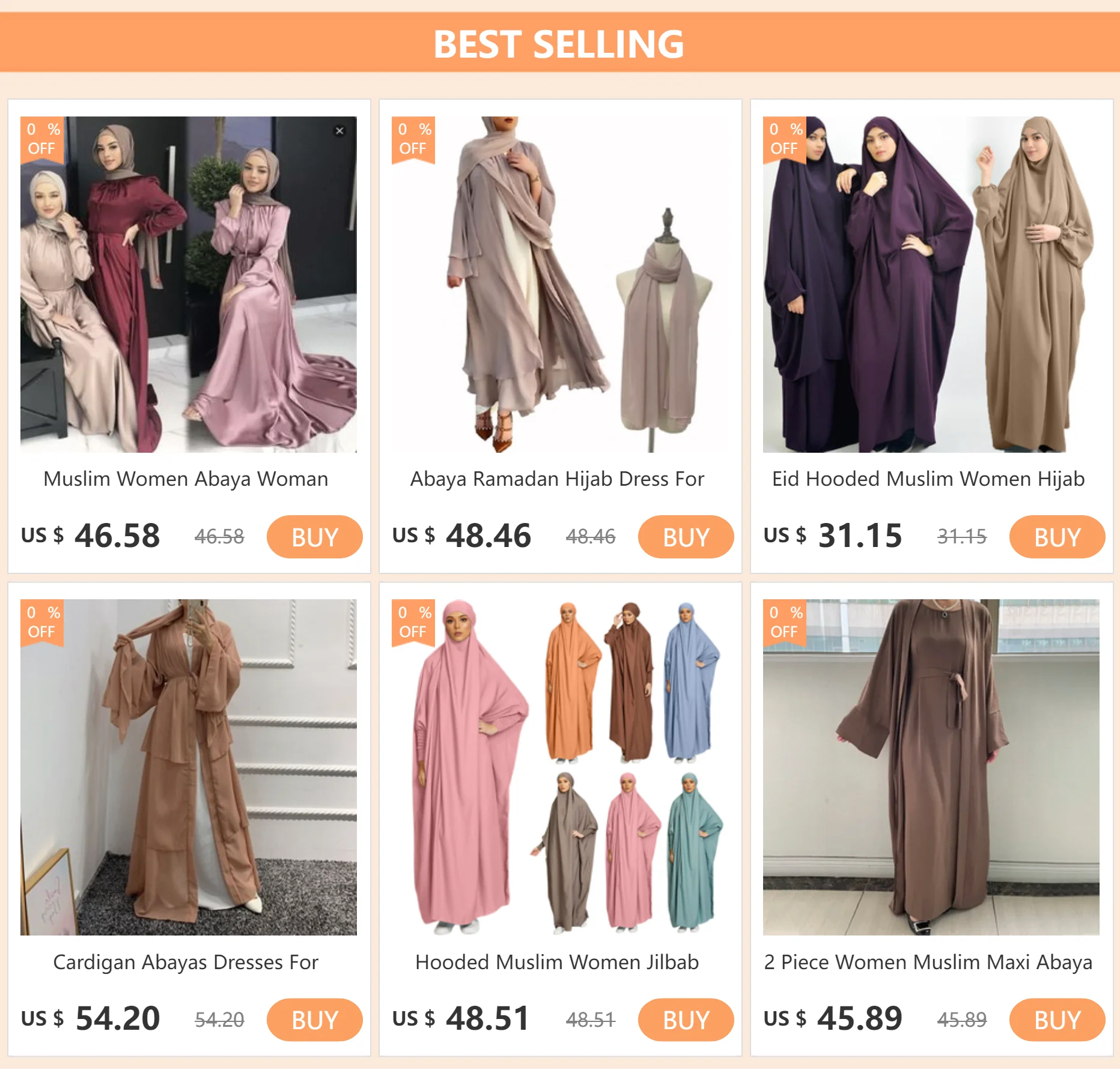 2 Piece Women Muslim Maxi Abaya Dress Loose Long Sleeves Soild Color Dubai Turkey Islam Clothes Caftan Robe Modest Gown Elegance