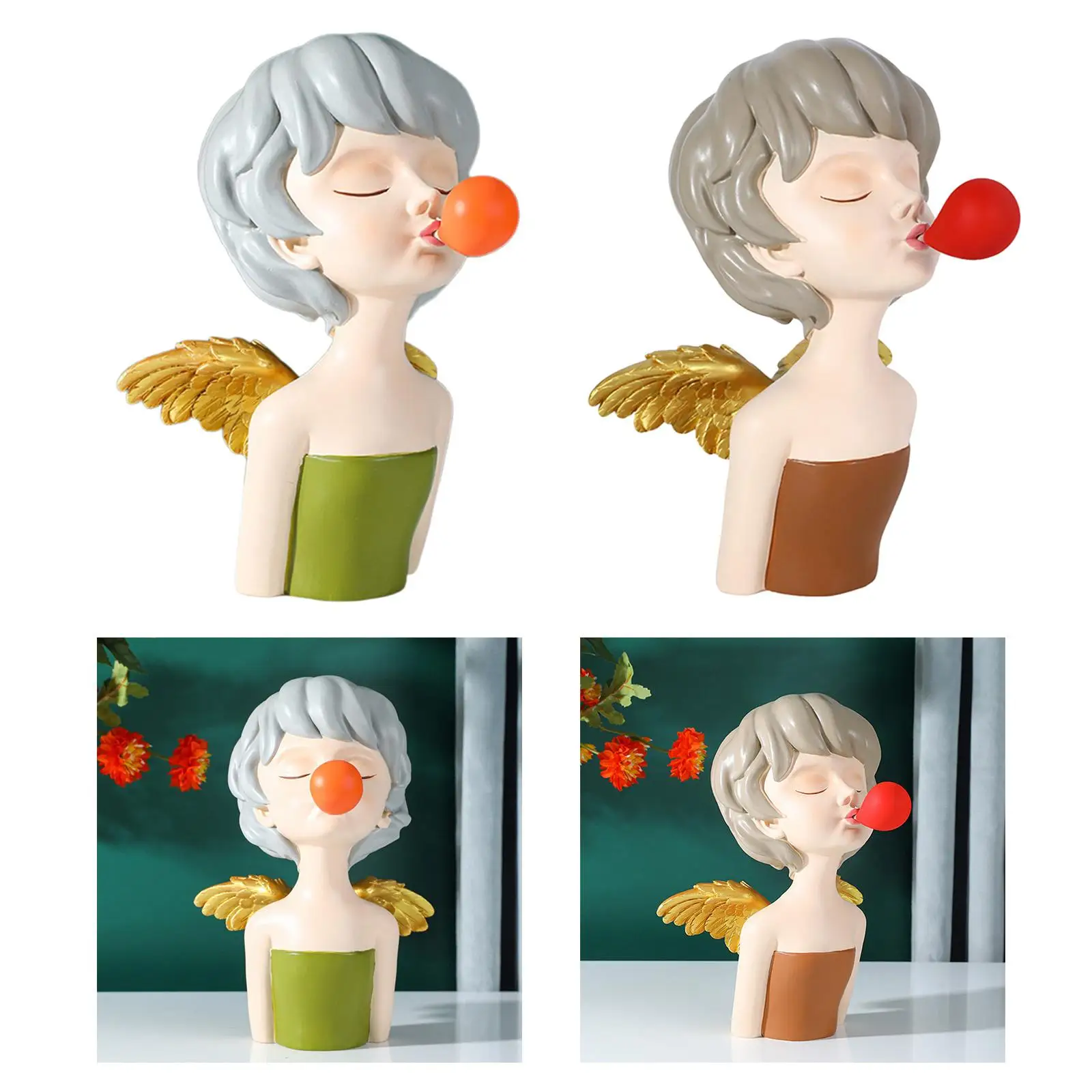 girl Statue Tabletop Collectable Table Ornament Decorative Resin Figurine for Restaurant Wedding Gift Home Decorations