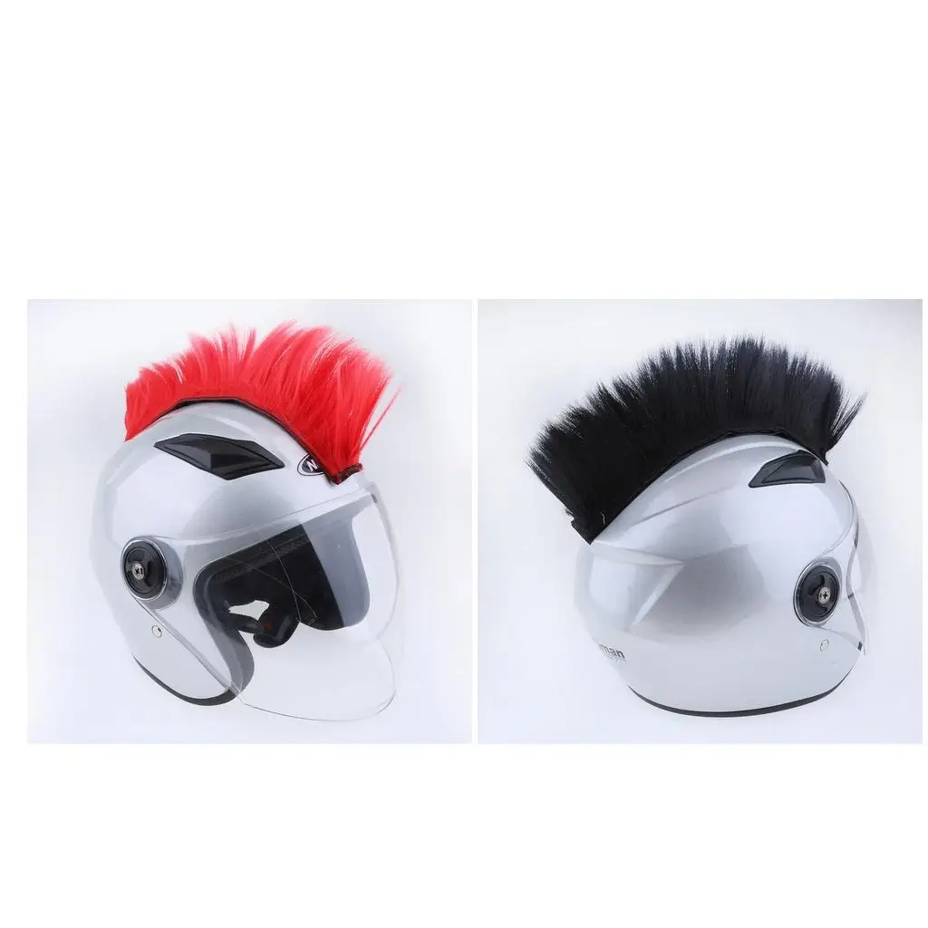 Motorcycle Skinhead Wig Punk   Wig Costumes Hairpiece red     +Black