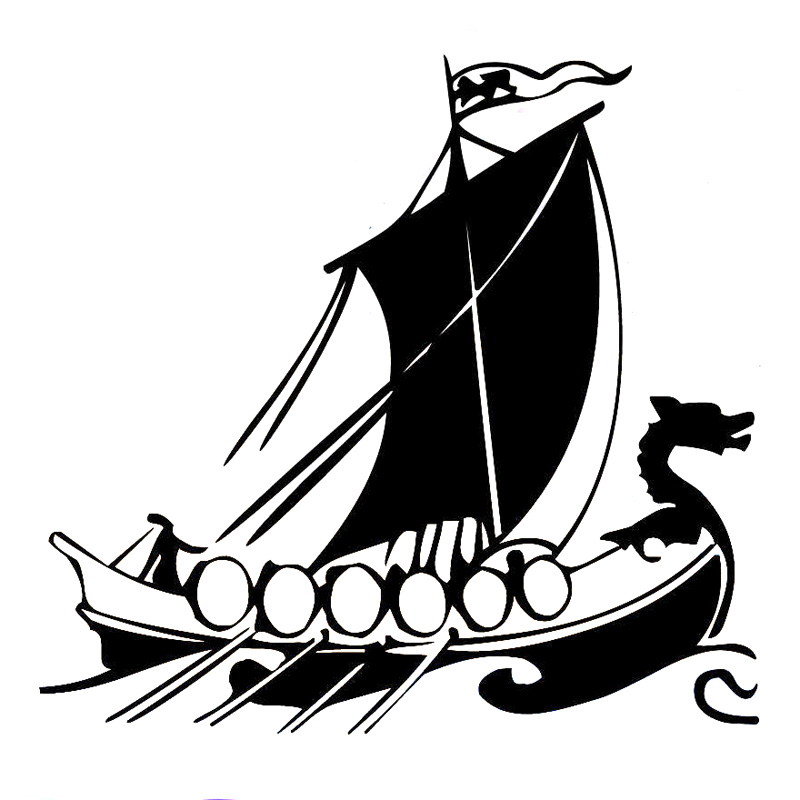 Auto Aufkleber Sonnenschutz und Wasserdichte Drachen Kopf Viking Schiff Muster Stilvolle, Außen Teile Zubehör Abdeckung Kratzer Nette – Detail 1