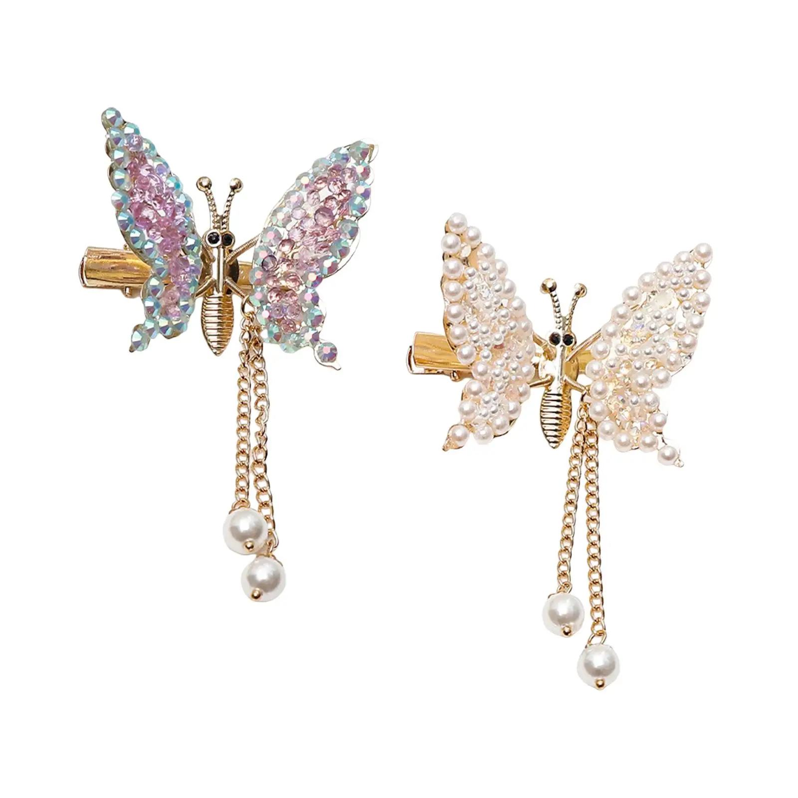 Cute Butterfly Hair Clips Hairpin Bangs Clip Tassel Barrettes Bride Headpiece for Women Girls