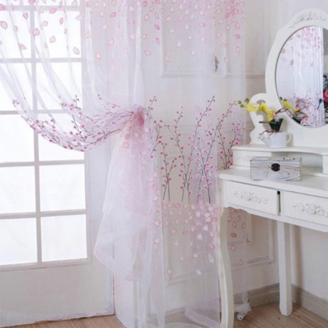 Title 6, 1 PC Curtain with Suction Cups Tulle Door Drape...