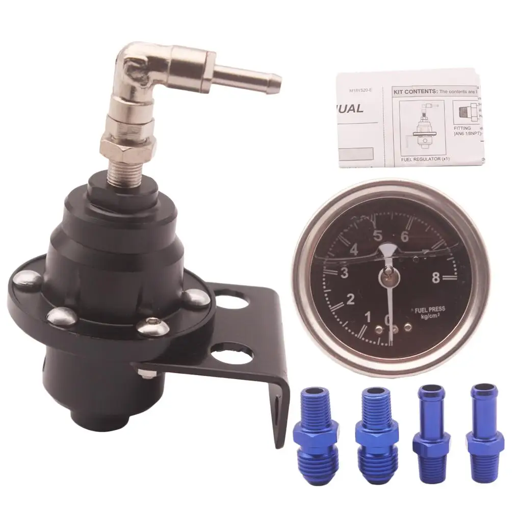 Universal Adjustable Fuel Pressure Regulator 0-160 Psi Car Auto W/ Gauge