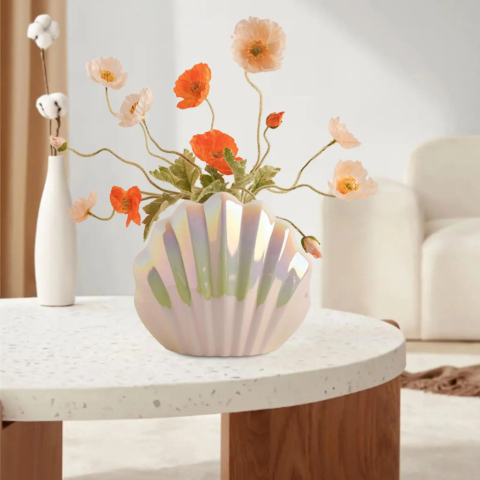 Creative Flower Vase Planter Pot Decorative Art Vase Ornament Flowerpot Artistic Flower Container for Home Party Desk Decoration