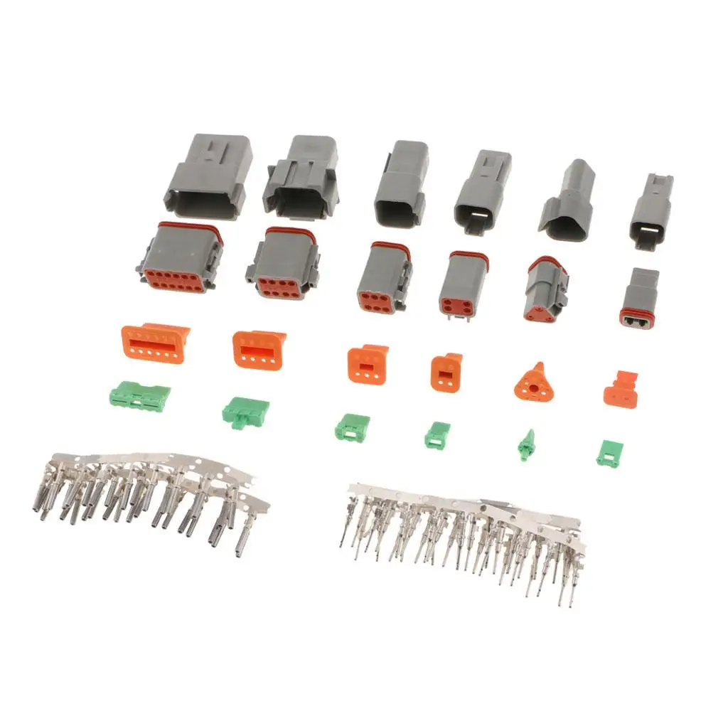 6 Kit 2 3 4 6 8 DT Series 12 Pin Connector Gray Socket IP67 Waterproof