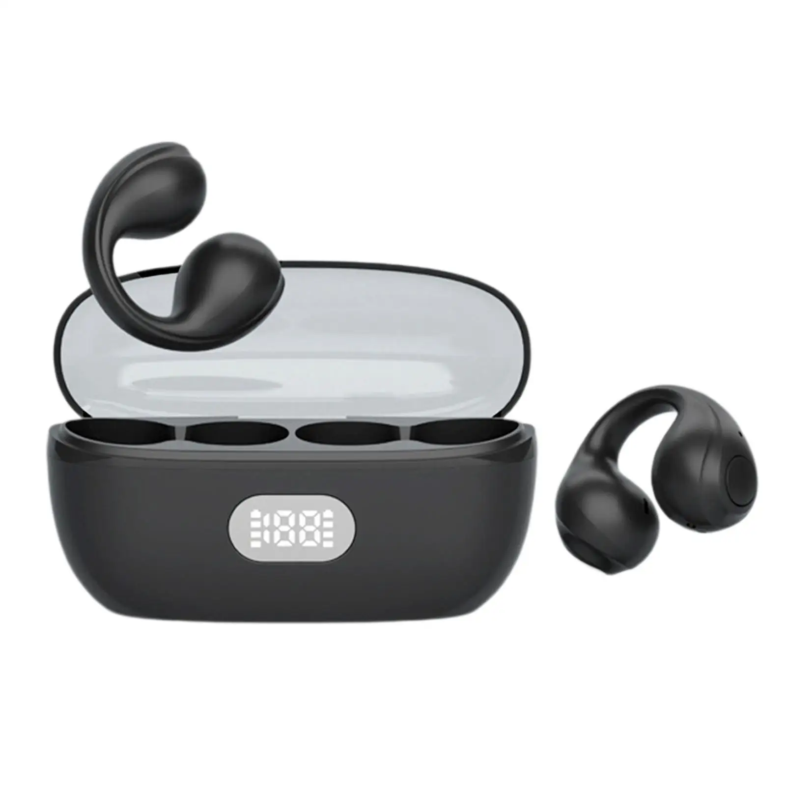 Wireless Clip On Headphones V5.3 Low Latency Open Ear Headphones for Workout Business