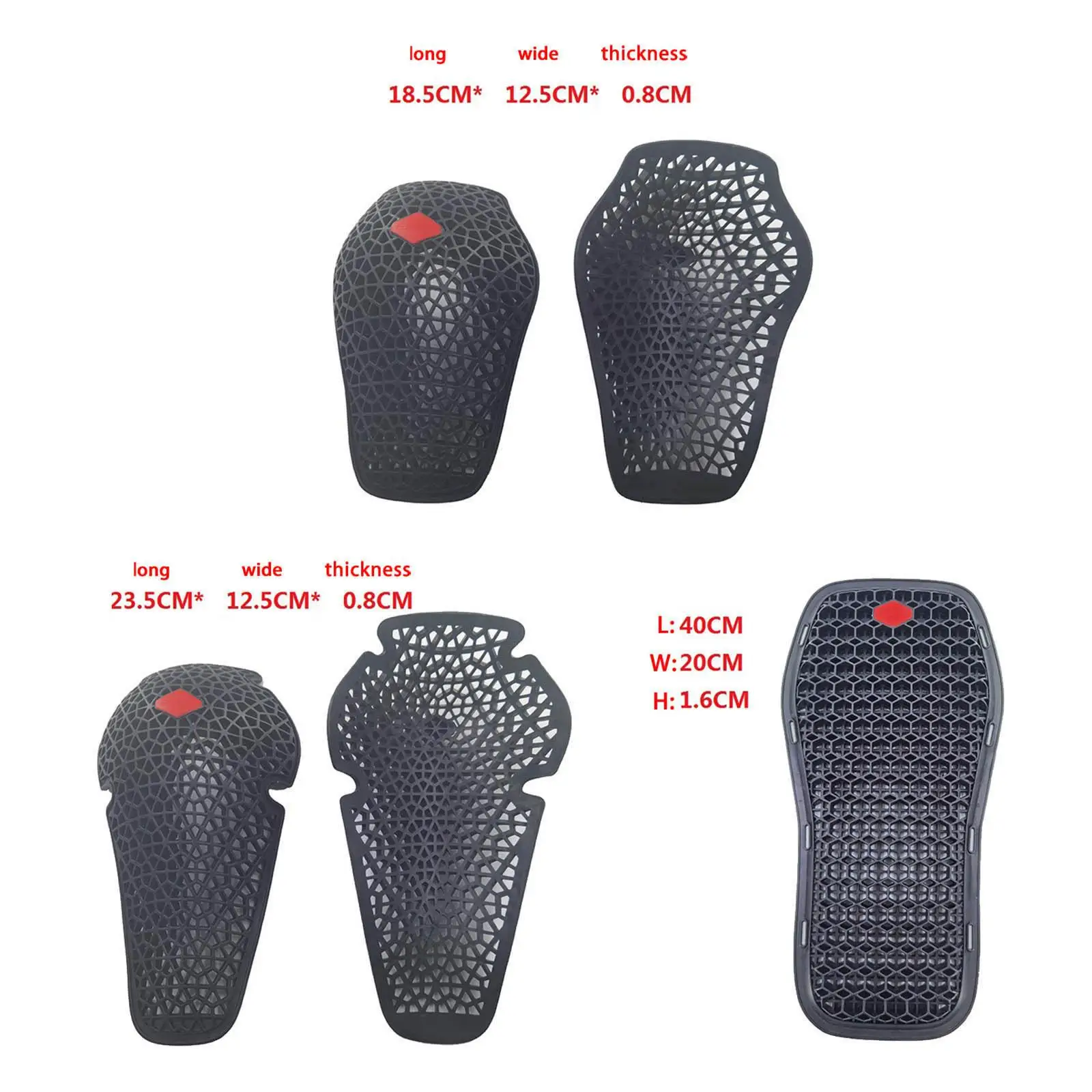 5x Removable Motorcycle Protector Riding Flexible TPE Jacket Inserts