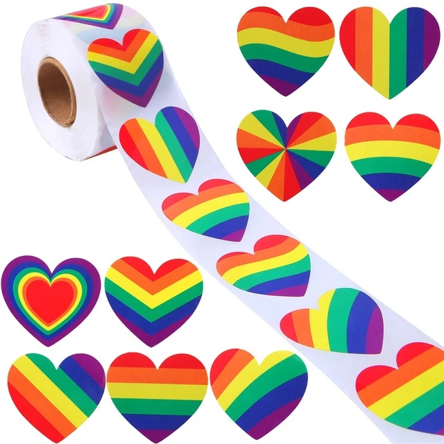 Stickers Wedding Labels Love Rainbow Sticker Heart Shape Valentine's Day  Stationery Sticker Office Stationery Gift sealing prod - AliExpress