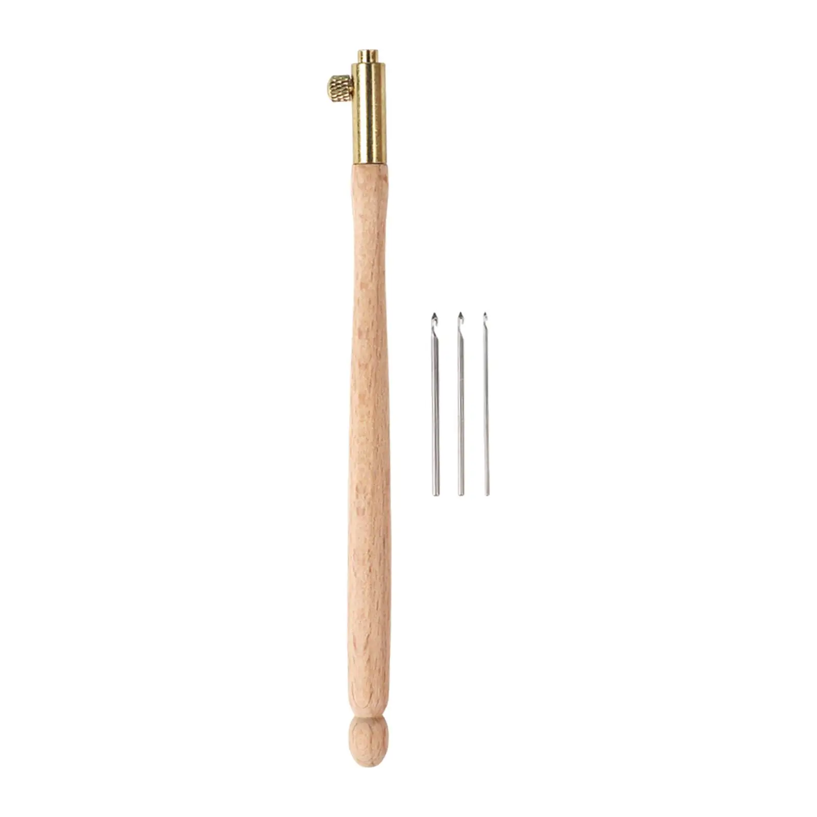 Tambour Hook Embroidery Beading Tools Set 0.7mm/1.0mm/1.2mm Sequin Beads Set Wooden Handle Tambour Beading for Sewing Knitting