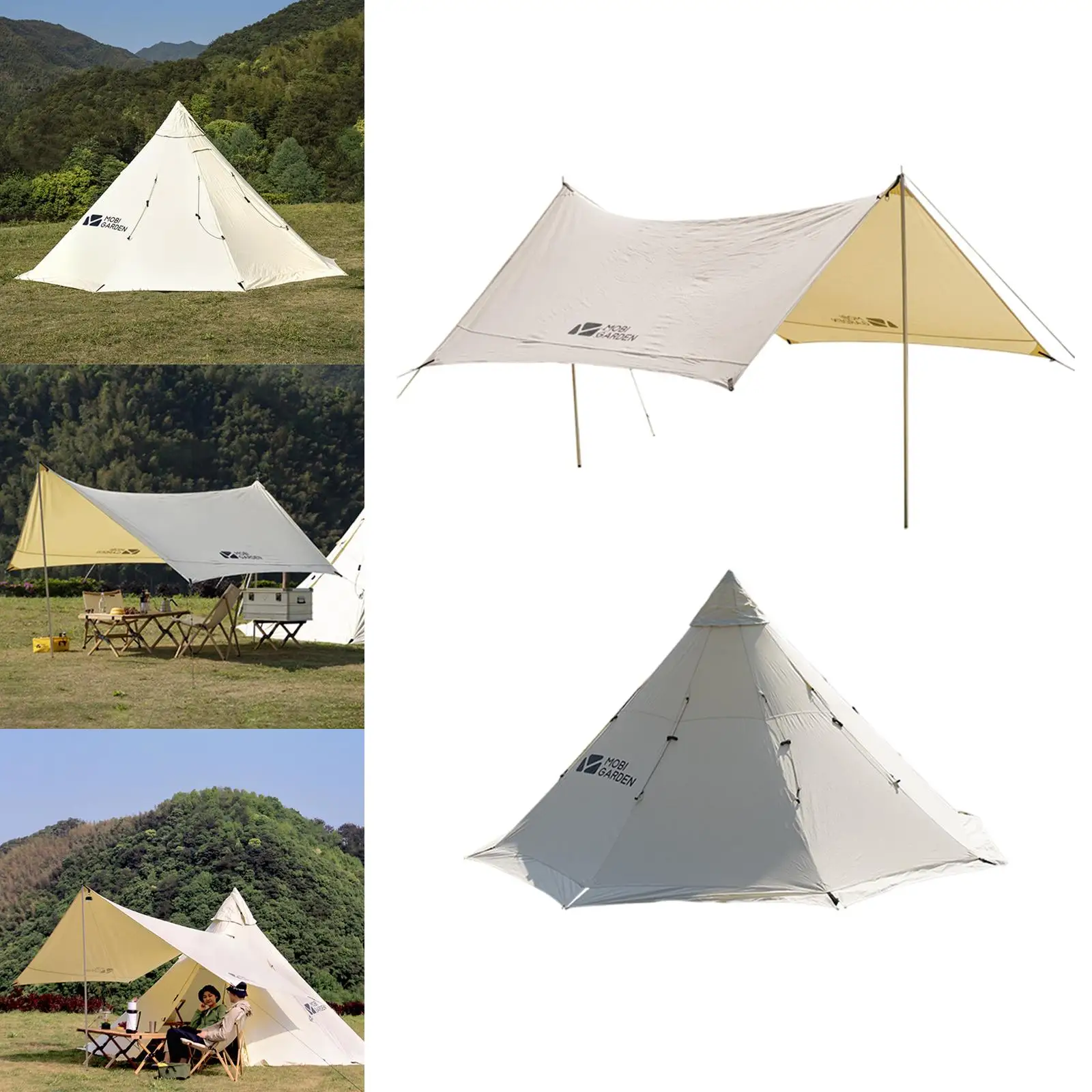 Outdoor 3-4 Person  Large Windproof Awnings Shelter for Hiking Fishing Lawn