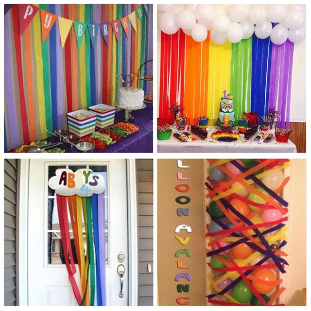 Rainbow Crepe Paper Streamers Color Diy Hanging Party Birthday Decoration  Paper Roll For Wedding Festival Ornament Supplies - Banners, Streamers &  Confetti - AliExpress