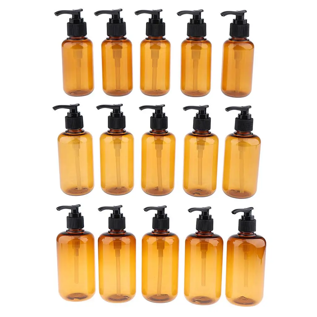 5 x Empty Plastic Pump Bottles, Refillable Bottle for Cooking Sauces, Essential Oils, Lotions, Liquid Soaps or Beauty Products