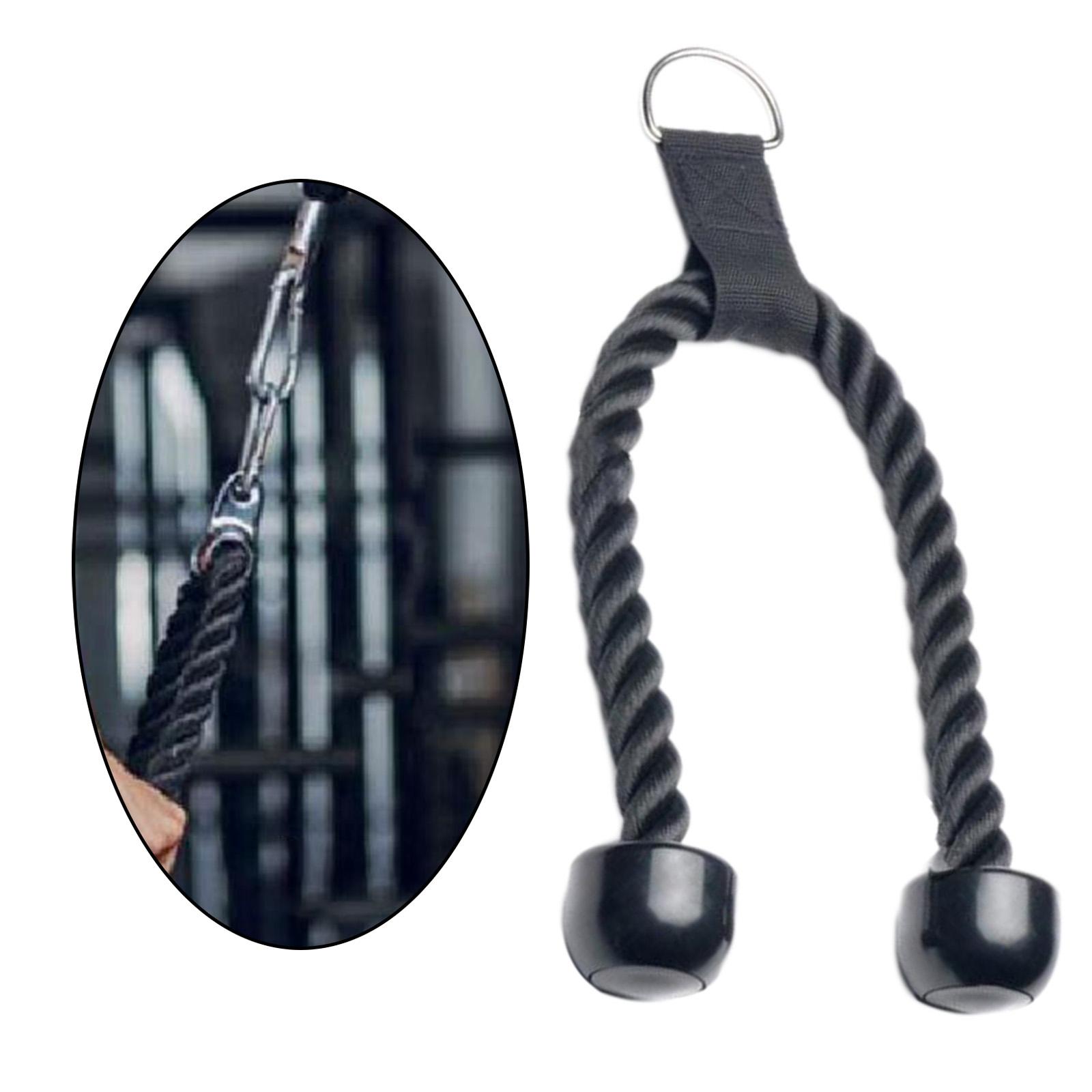 Tricep Rope Pull Down Cable Heavy Duty Pulley Attachments Accessories Trainer Rope Black for Fitness Shoulder Muscle Workout Gym Tricep Rope Pull Down Cable Heavy Duty Pulley Attachments Accessories Trainer Rope Black for Fitness Shoulder Muscle Workout Gym