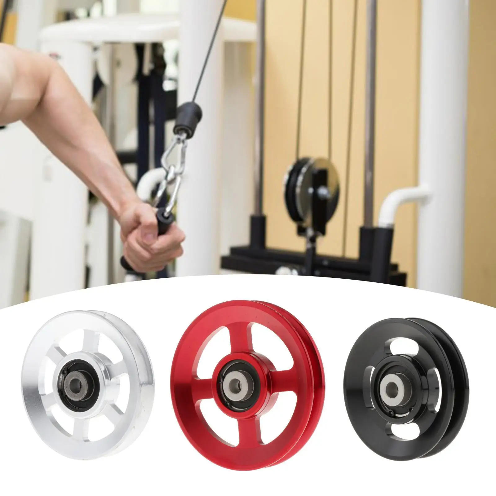 Universal Bearing Pulley Wheel Gym Accessories Cable Machine Gym Equipment Bearing Pulley Aluminium Alloy Pulley Wheel 