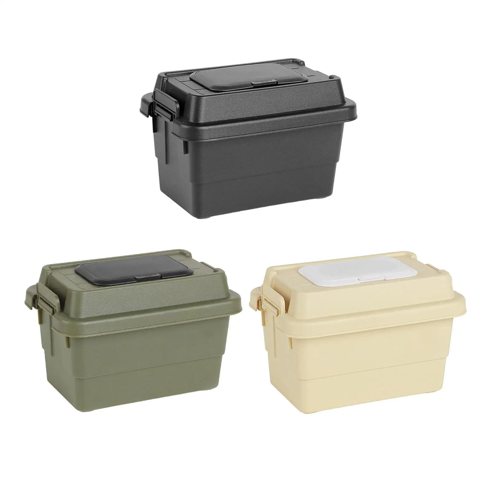 Camping Storage Box Sundries Multifunctional Waterproof Thicken Tissue Box with Lid for Car Grocery BBQ Backpacking Traveling