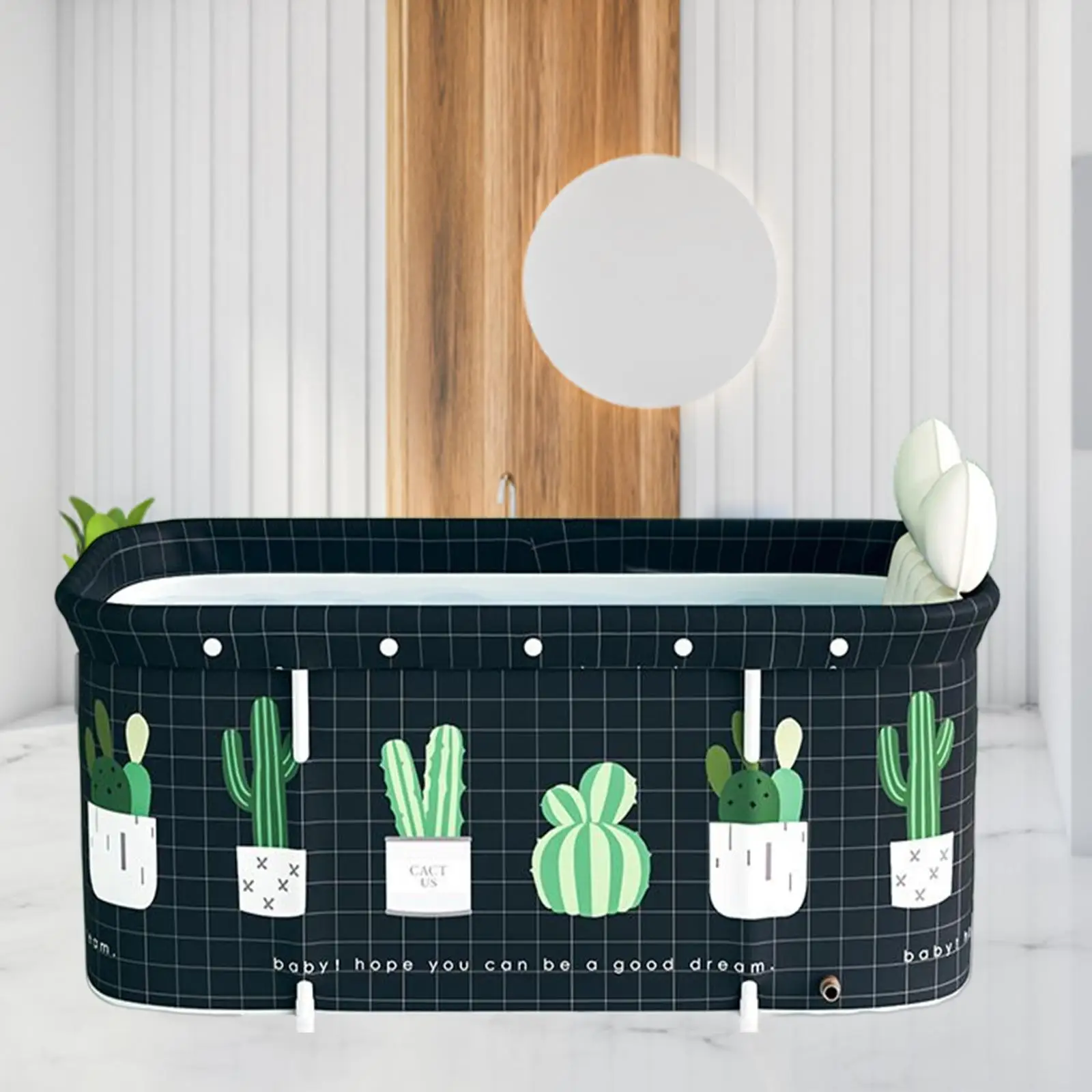 Foldable Bathtub Bucket Soaking Bathing Tub for Adults Unfold Size