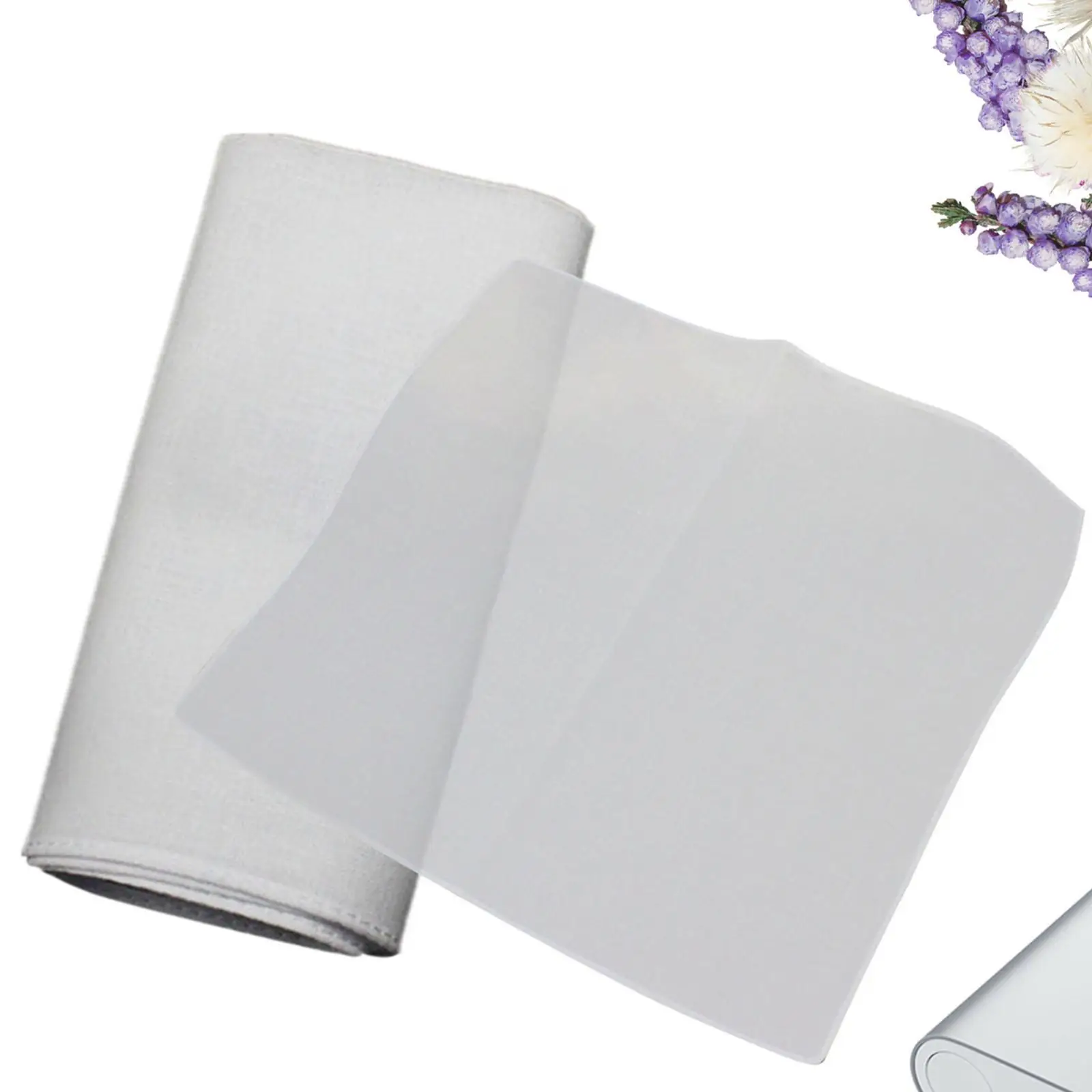 10x Solid White Handkerchiefs Pocket Squares for Men Women Soft 42S White Hankies Men`s Handkerchiefs for Dyeing DIY Crafts