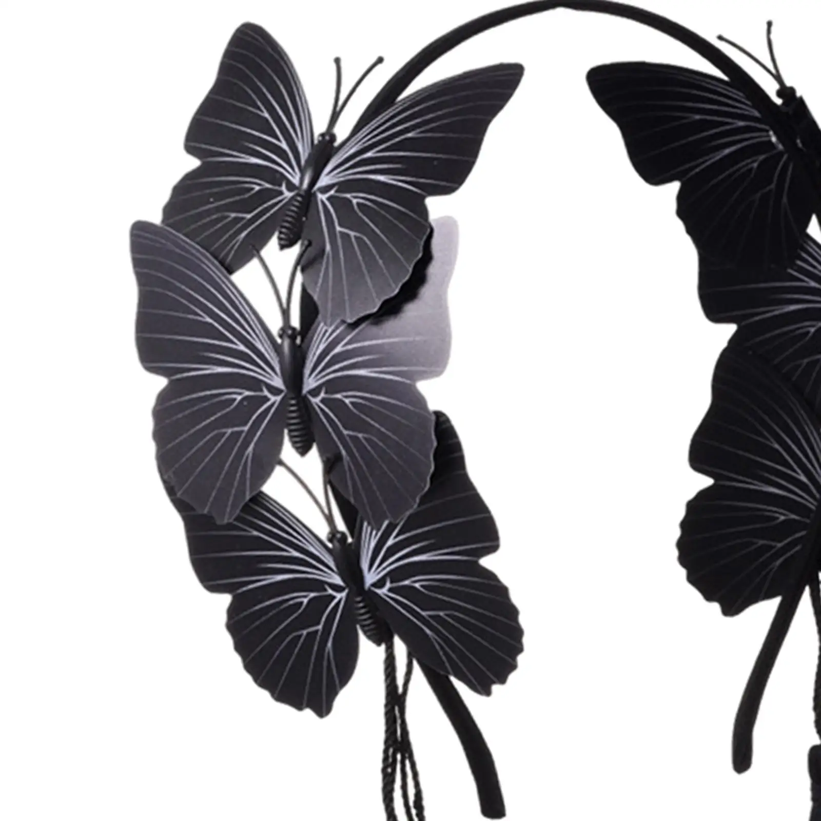 Halloween Butterfly Headband Women Gothic Black Headband Halloween Headdress for Halloween Masquerade Role Play Party Carnival
