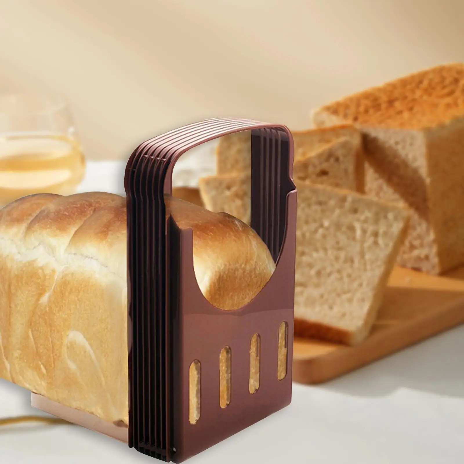 Bread Slicer Machine Bread Loaf Slicer Cutting Guide Manual Toast Slicer Adjustable Toast Cutter for Slicing Kitchen Baking