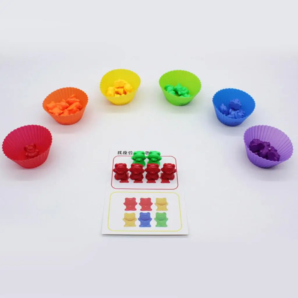 Preschool Kids Children Counting Bears Kit  Toy for 3 4 5 Ages Baby