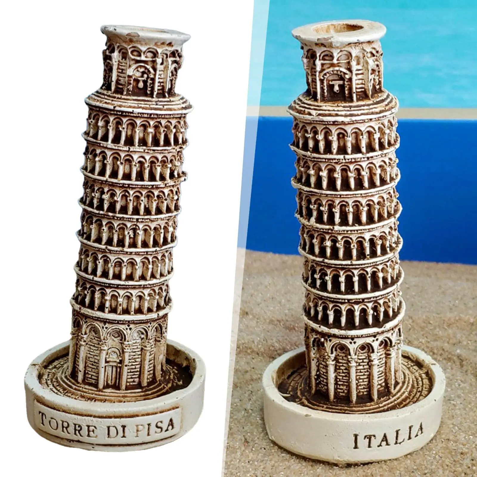 Tower of Pisa Pisa Piazza Miniature Antique Statue Model Home Ornament