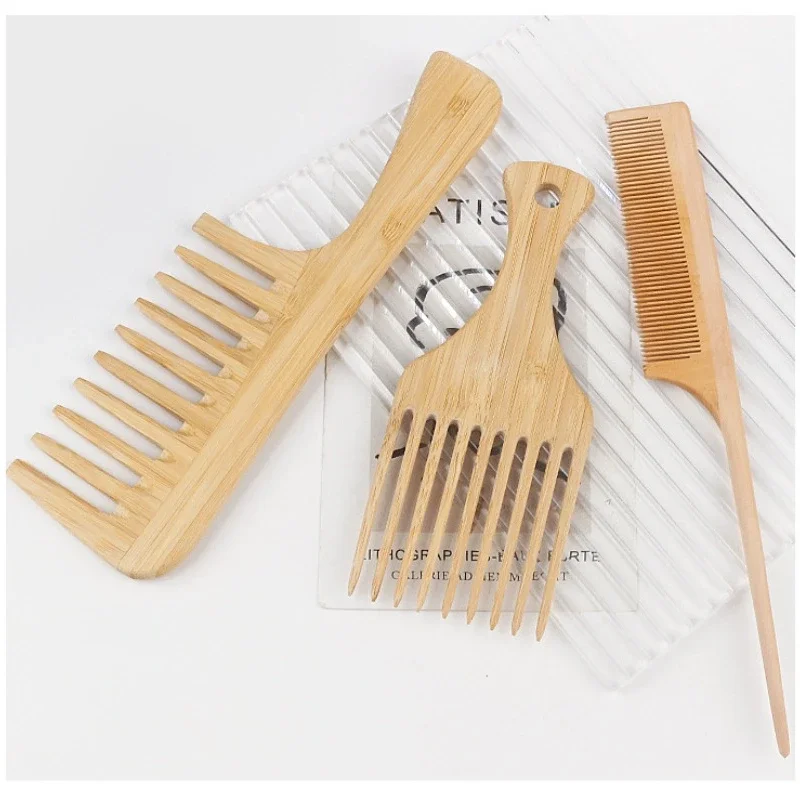 Best of Natural Bamboo Wooden Hair Comb Anti-Static Afro Fork Combs For Women Round Wide Tooth Wood Comb Hair Brush Barber Accessories Reviews & Tips