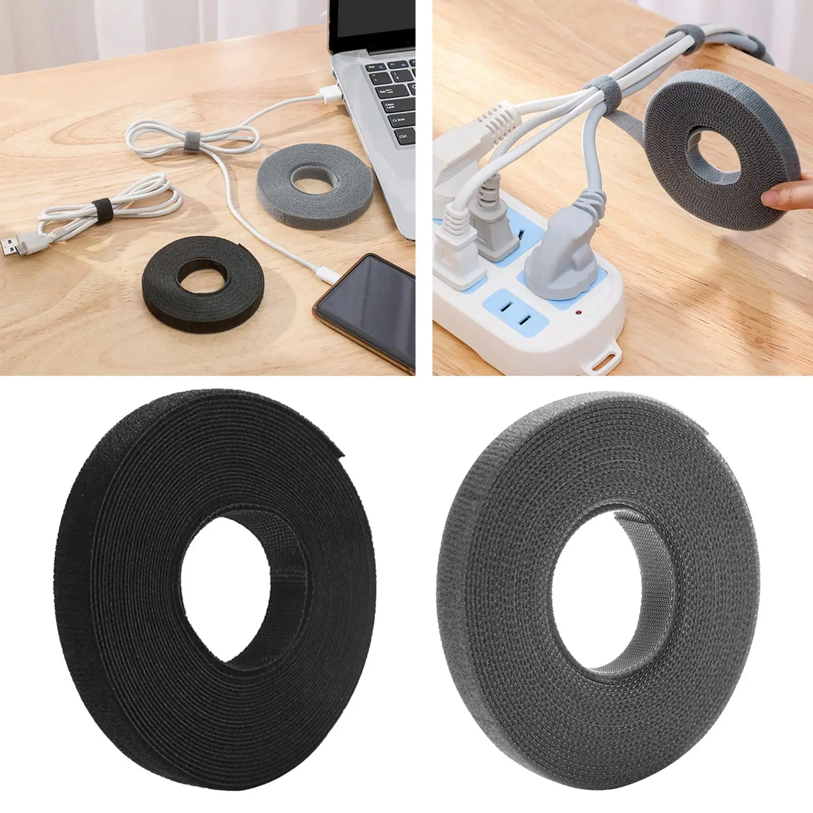 Multifunctional Cable Organizing Tape Storage Accessory Reusable 5 Roll Polyester for Wire Headphone Fishing Rod Towel