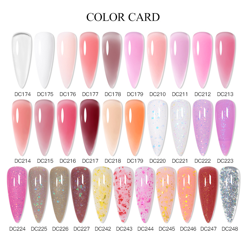 Description Picture 5 of itemMtssii 7ml Purple Gold Glitter Sequins Quick Extension Gel Nail Polish Shining Color French Finger Extend Construct Nail Art Gel