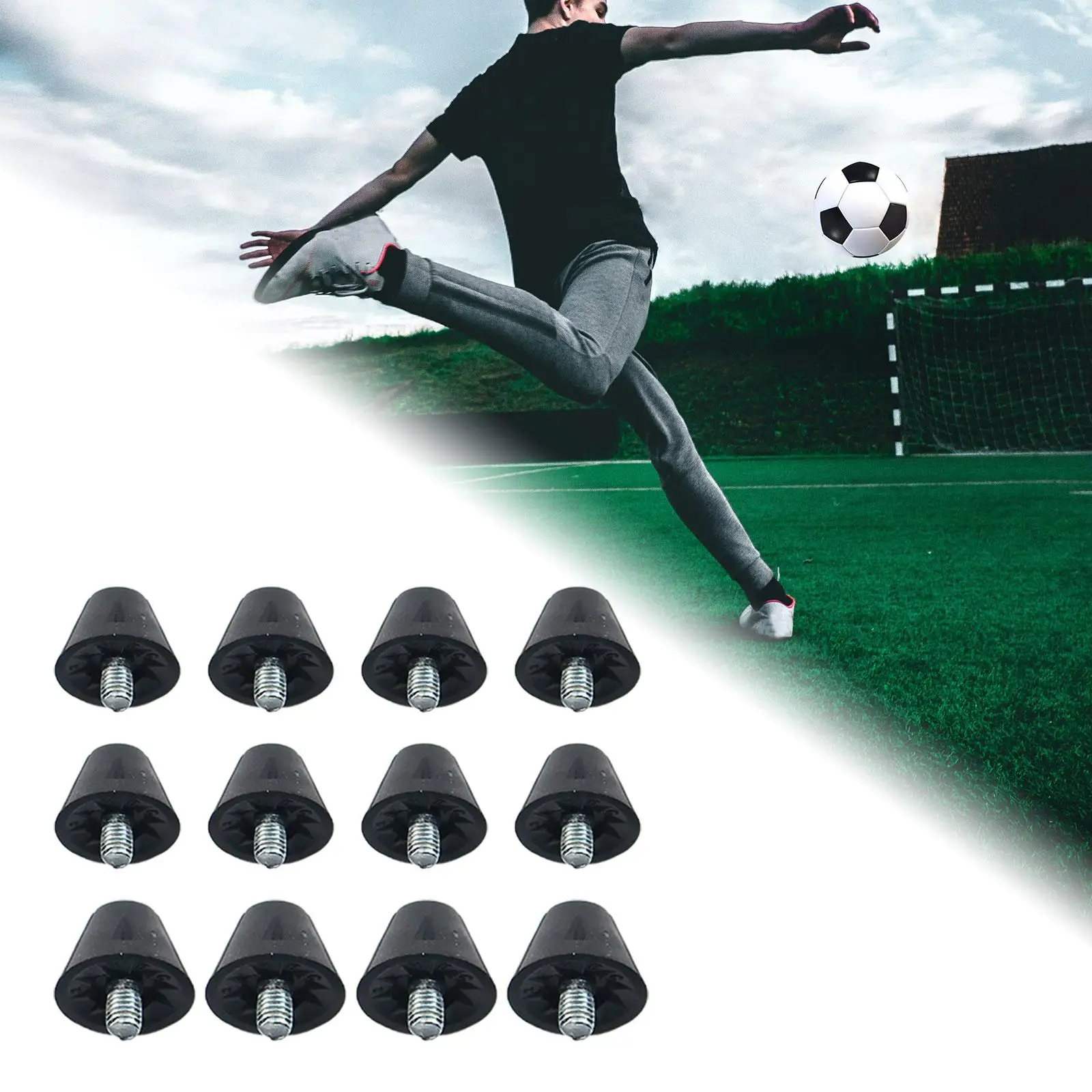 12x Football Boot Studs Portable Thread Screw 5mm Non Slip Soccer Boot Cleats for Training Indoor Outdoor Sports Competition